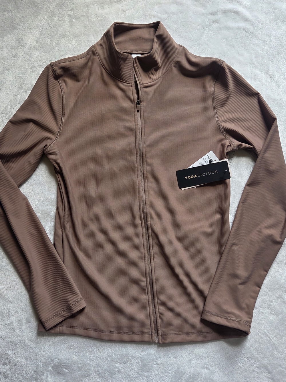 Yogalicious Brown Zip-Up Active Jacket New With Tag